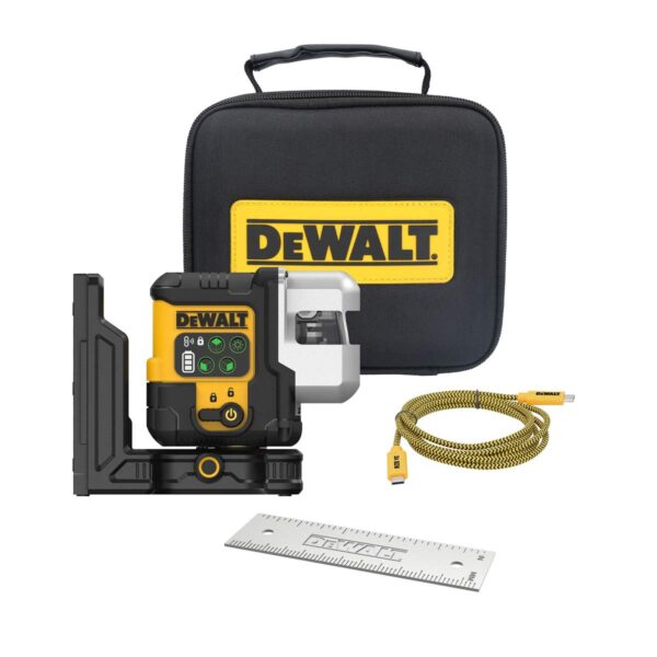 DeWalt DCLE14301GB-XJ Kompakten multilinijski laser 3x180° z zelenim žarkom in USB-C