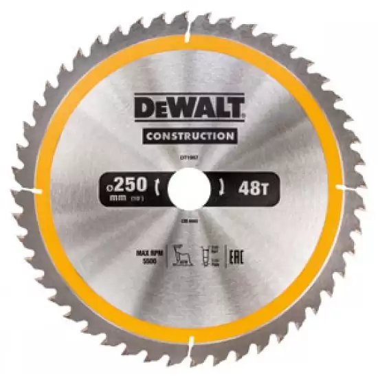 DeWalt Žagin list za krožno žago za les 250 mm, 30 mm, 36 zob DT1957