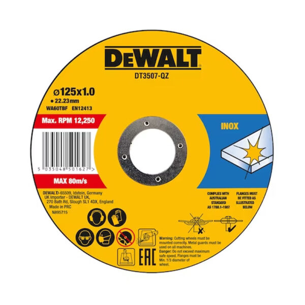 DeWalt DT3507 rezalna plošča za inox, 125x1.0mm