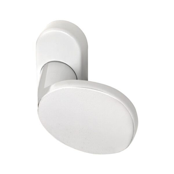 SOLIDO Krogla za vrata EUROLINE – aluminijasta, bela, 65x50 mm z ovalno rozeto
