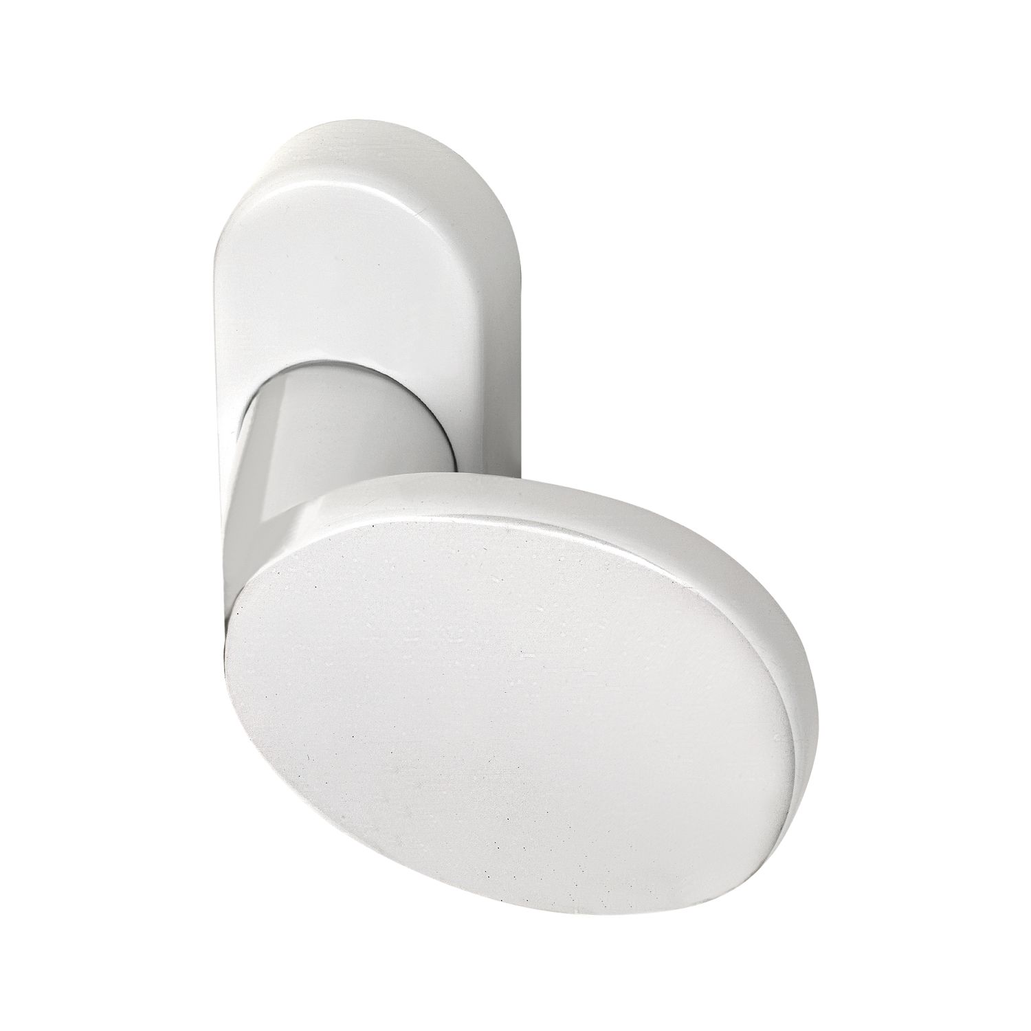 SOLIDO Krogla za vrata EUROLINE – aluminijasta, bela, 65x50 mm z ovalno rozeto SOLIDO Krogla za vrata EUROLINE – aluminijasta, bela, 65x50 mm z ovalno rozeto