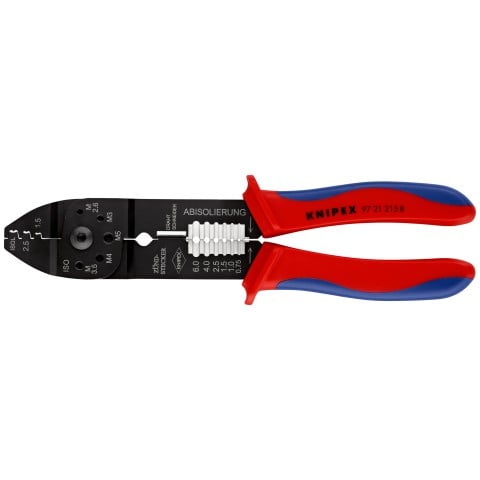Knipex Klešče za neizolirane kabelske sponke 0,5-2,5 mm² z rezalnikom navojev M2,6-M5