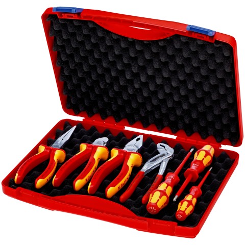 Knipex Komplet VDE klešč in izvijačev 1000V, 4+3 kos v kovčku