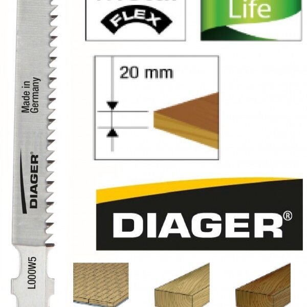 List za vbodno žago za pločevino in profile L000M5, 1.2x76mm, 5 kosov
