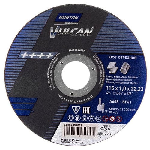 Norton Rezalna Plošča Vulcan za Kovino 125 x 2,5 x 22,23 mm