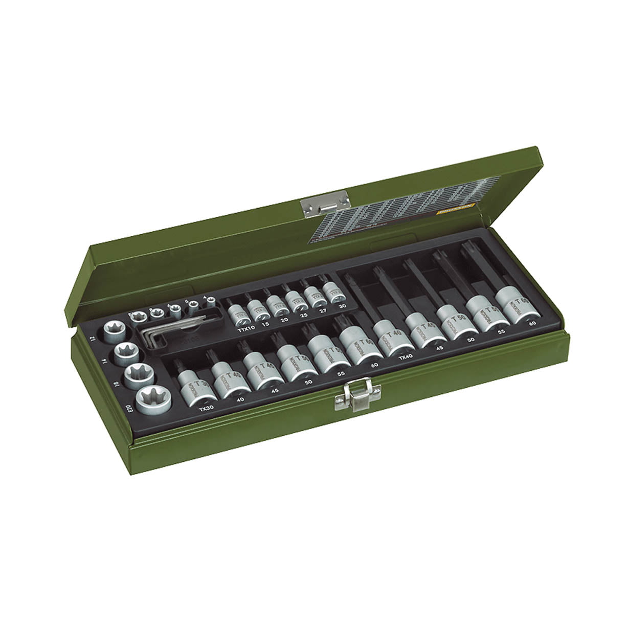 Proxxon Komplet nasadnih TX ključev 1/4'' in 1/2'' (29-delni) Proxxon Komplet nasadnih TX ključev 1/4'' in 1/2'' (29-delni)
