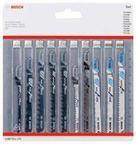 BOSCH Set listov za vbodno žago, 10 kosov (les+kovina)