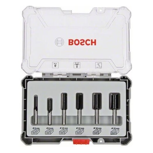 PLAVI BOSCH Set rezkarjev z vretenom Ø 8 mm, 6-delni