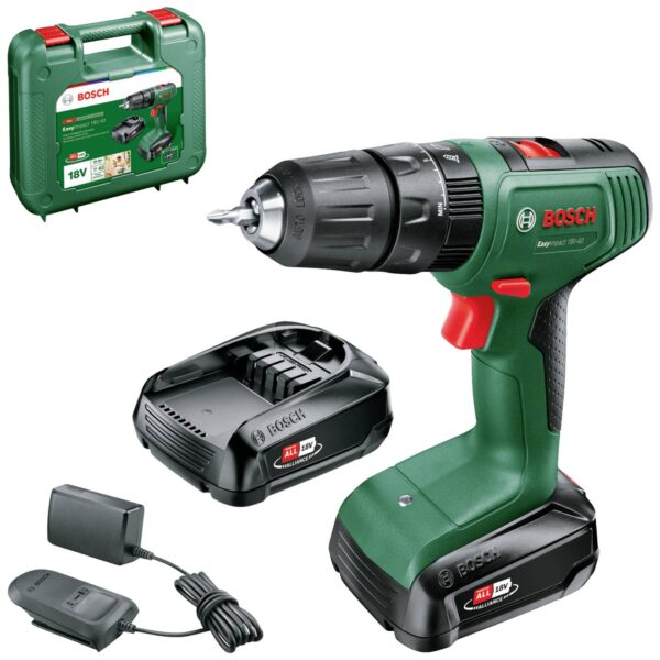 Zeleni Bosch EasyImpact18V-40 akumulatorski udarni vrtalni vijačnik 18V (2x2,0Ah)