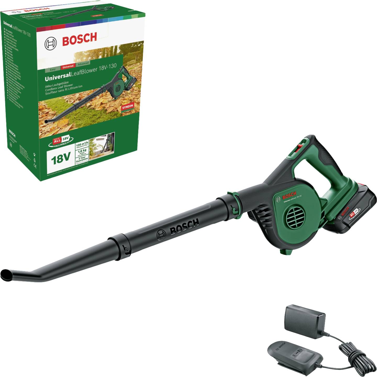 Zeleni Bosch akumulatorski pihalnik listja ULB 18V-130 Set Zeleni Bosch akumulatorski pihalnik listja ULB 18V-130 Set