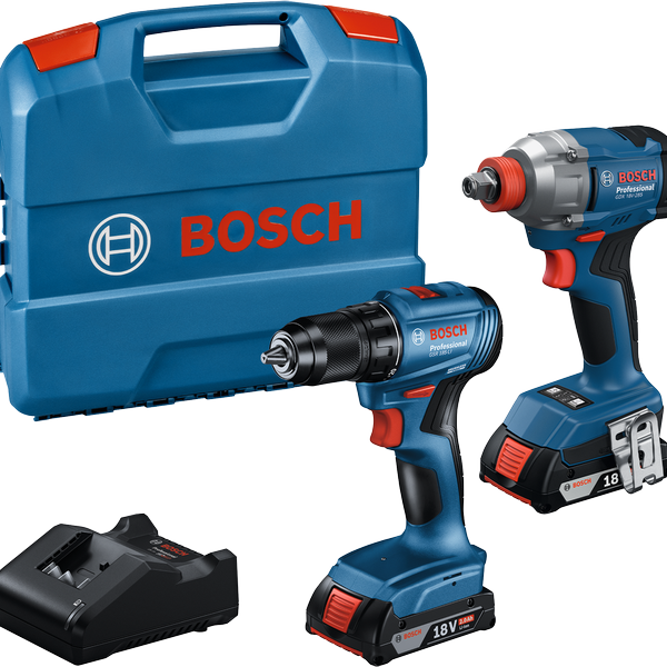 PLAVI BOSCH Akumulatorski set GDX 18V-285 + GSR 185-LI, 2x2,0Ah