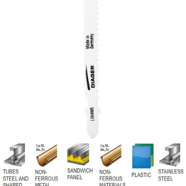 List za vbodno žago L004M5, za aluminij, inox, jeklo in plastiko, 5 kosov