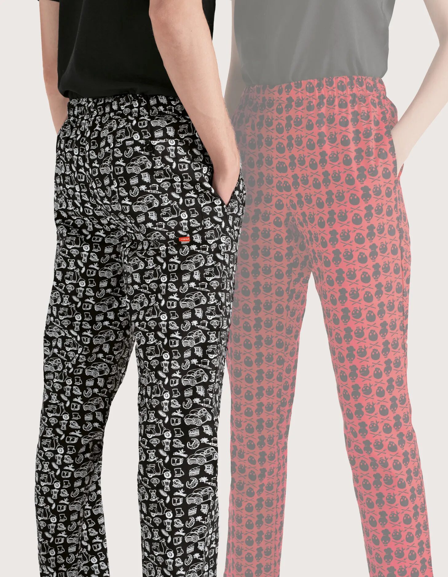 Toma Youniform Kuharske Hlače MILTON Unisex – 100% Bombaž, Vzorec Italy Toma Youniform Kuharske Hlače MILTON Unisex – 100% Bombaž, Vzorec Italy