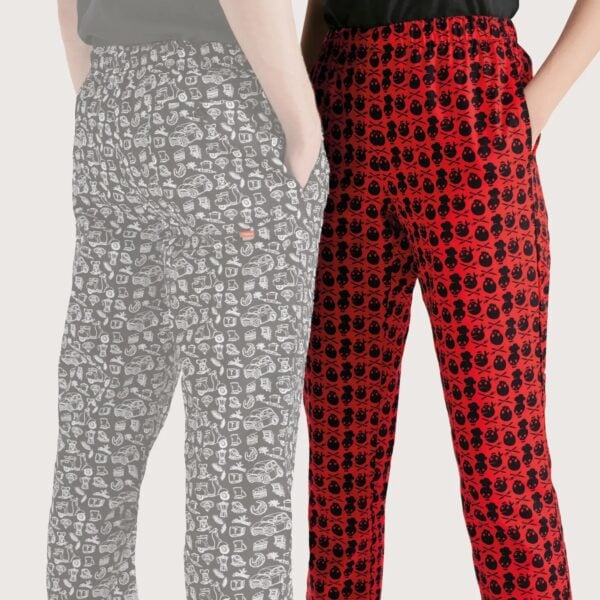 Toma Youniform MILTON Unisex kuharske hlače – Skull vzorec, 100% bombaž