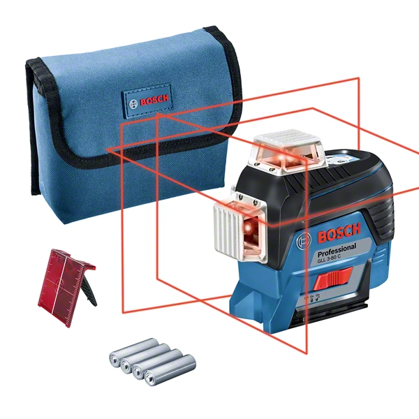 Bosch GLL 3-80 C Professional laserski nivelir z LR 7 sprejemnikom in L-BOXX