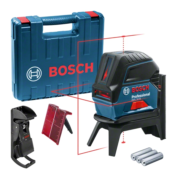 PLAVI BOSCH GCL2-15 križni laser z napajanjem na AA baterije