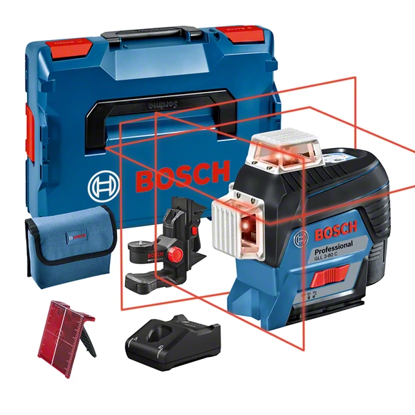 Bosch Professional GLL 3-80 C Laserski nivelir, 3x360° linije, set z 12V akumulatorjem