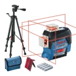 PLAVI BOSCH Laserski nivelir GLL 3-80 C s 3x360° linijami in stativom BT 150