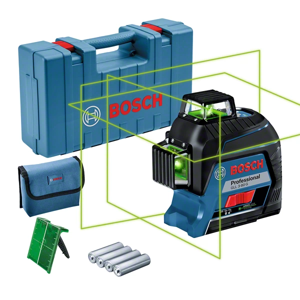 Bosch Professional GLL 3-80 G Laserski nivelir s 3x 360° zelenimi linijami Bosch Professional GLL 3-80 G Laserski nivelir s 3x 360° zelenimi linijami