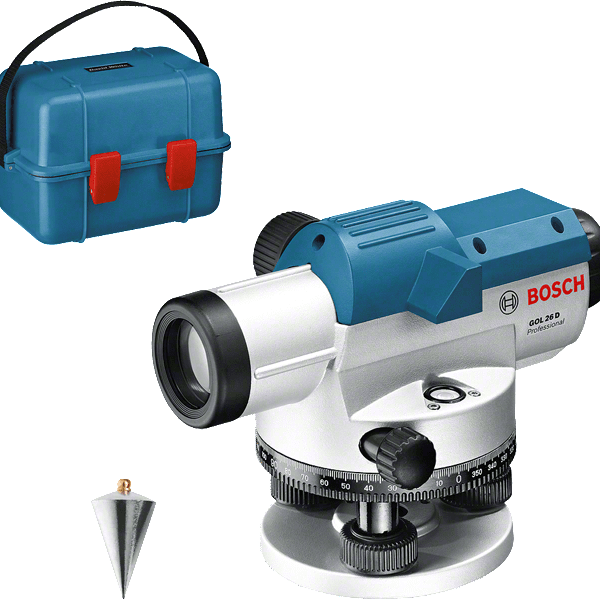 PLAVI BOSCH Optični nivelir GOL 26D s stativom BT160 in merilno letvijo GR500