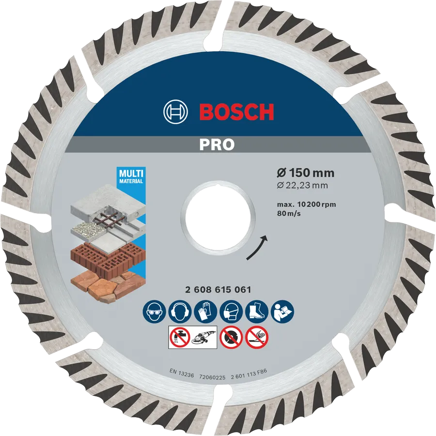 PLAVI BOSCH Diamantna rezalna plošča PRO Multi Material, 125 x 22,23 mm PLAVI BOSCH Diamantna rezalna plošča PRO Multi Material, 125 x 22,23 mm