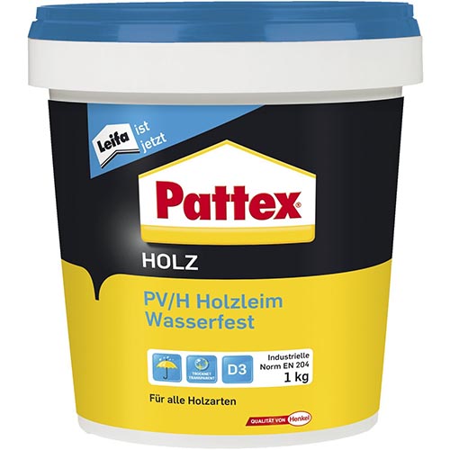 PATTEX Lepilo za les, vodoodporno D3, 1 kg